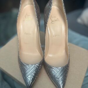 Christian Louboutin Metallic Silver Heels